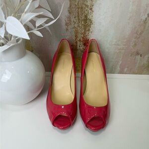 Liz Clairborne hot pink open toe heels